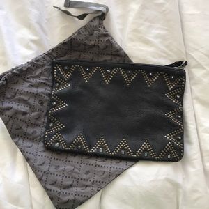 Zadig & Voltaire pebbled leather clutch/pouch